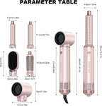 Product specification diagram showing brush attachments dimensions and styling functions overview