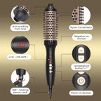 Heated styling brush with adjustable temperature settings for different hair types