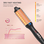Infrared heated round brush with fast 200°C heating for quick curling and volumizing