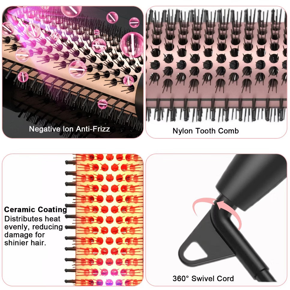 Ceramic barrel and infrared heating elements of the infrared heated round brush
