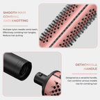 Close-up of the ceramic round brush barrel with anti-scald bristles on the 3-in-1 ionic curling wand