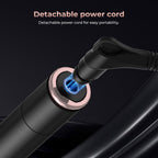 Close-up of detachable power cord connection on the 3-in-1 ionic curling wand for easy portability