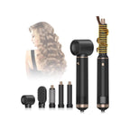 Dryhsip 5-in-1 Ionic Hot Air Brush Set in Black with five styling attachments