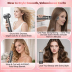 Woman styling long hair with the Dryhsip 5-in-1 Ionic Hair Dryer Brush
