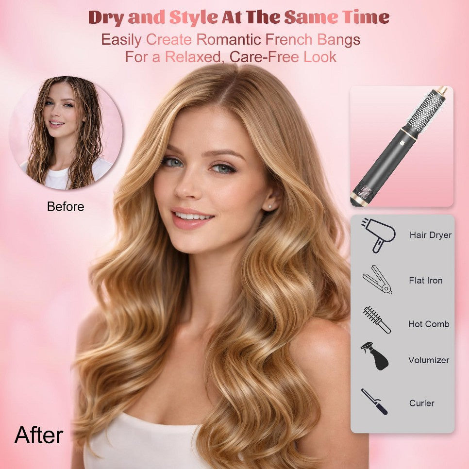 Different hairstyles created with the Dryhsip 5-in-1 Ionic Hair Dryer Brush