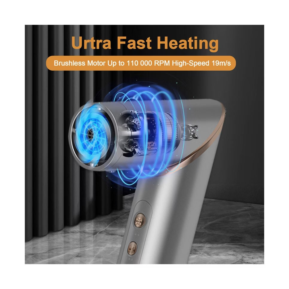 High-speed airflow technology of the foldable 5-in-1 hot air brush for faster hair drying