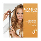 Woman creating smooth straight hair with the foldable 5-in-1 hot air brush