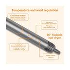 Temperature and airflow control diagram of the foldable 5-in-1 hot air brush