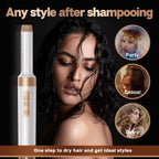 7-in-1 ionic hair dryer brush for creating different hairstyles after shampooing, including party, casual and retro looks