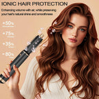 Woman with soft curls styled using the Dryhsip 5-in-1 Ionic Hair Dryer Brush