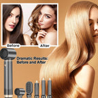 Before and after styling with the Dryhsip 5-in-1 Ionic Hair Dryer Brush