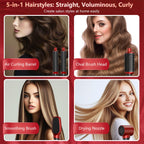 Dryhsip Hair Dryer Brush, 5-in-1 Hot Air Brush-Red